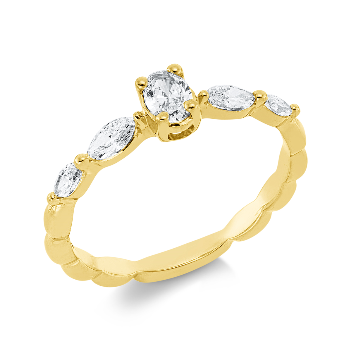 Solitaire Ring  18kt Gelbgold mit 0,48ct Diamanten