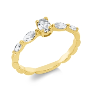 Solitaire Ring  18kt Gelbgold mit 0,48ct Diamanten