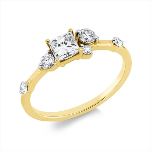 Ring 18 kt GG, Fassung rhodiniert