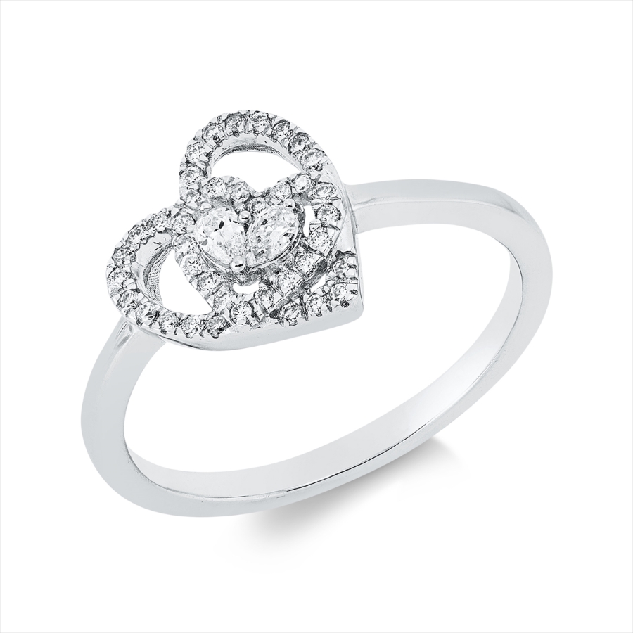 Ring 18 kt WG Herz