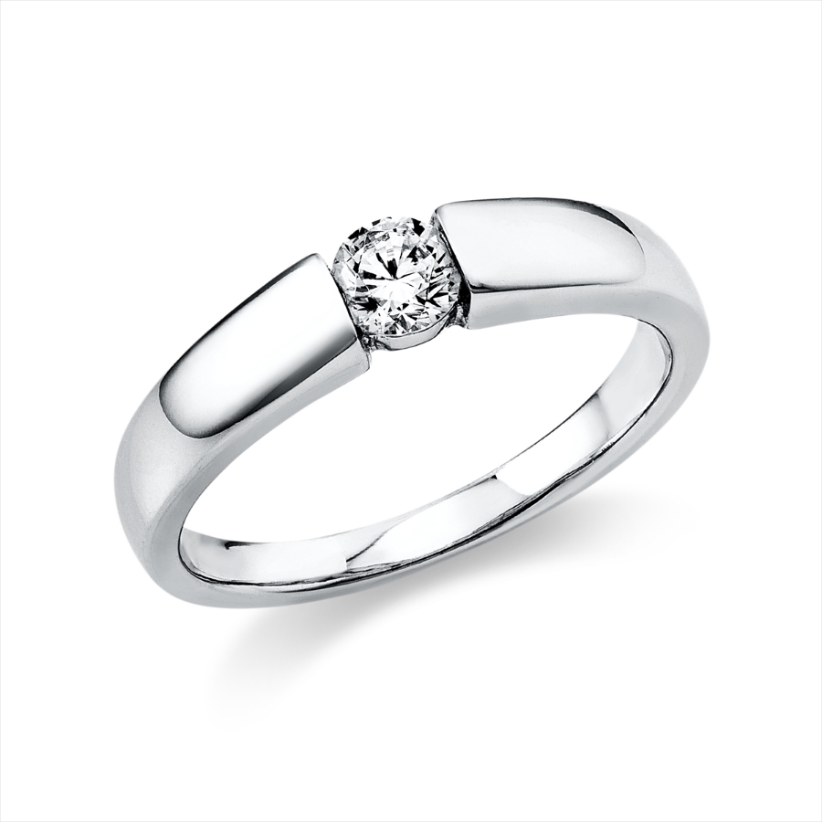 Solitaire Ring  18kt Gelbgold poliert mit 0,25ct Diamanten