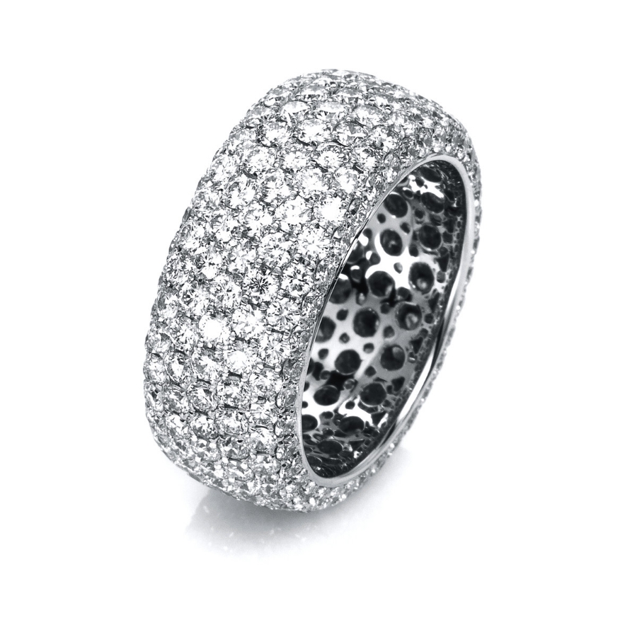 Pavé Ring  18kt Weißgold mit 4,70ct Diamanten