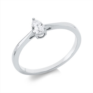 Solitaire Ring 3er-Krappe 18kt Weißgold mit 0,20ct Diamanten
