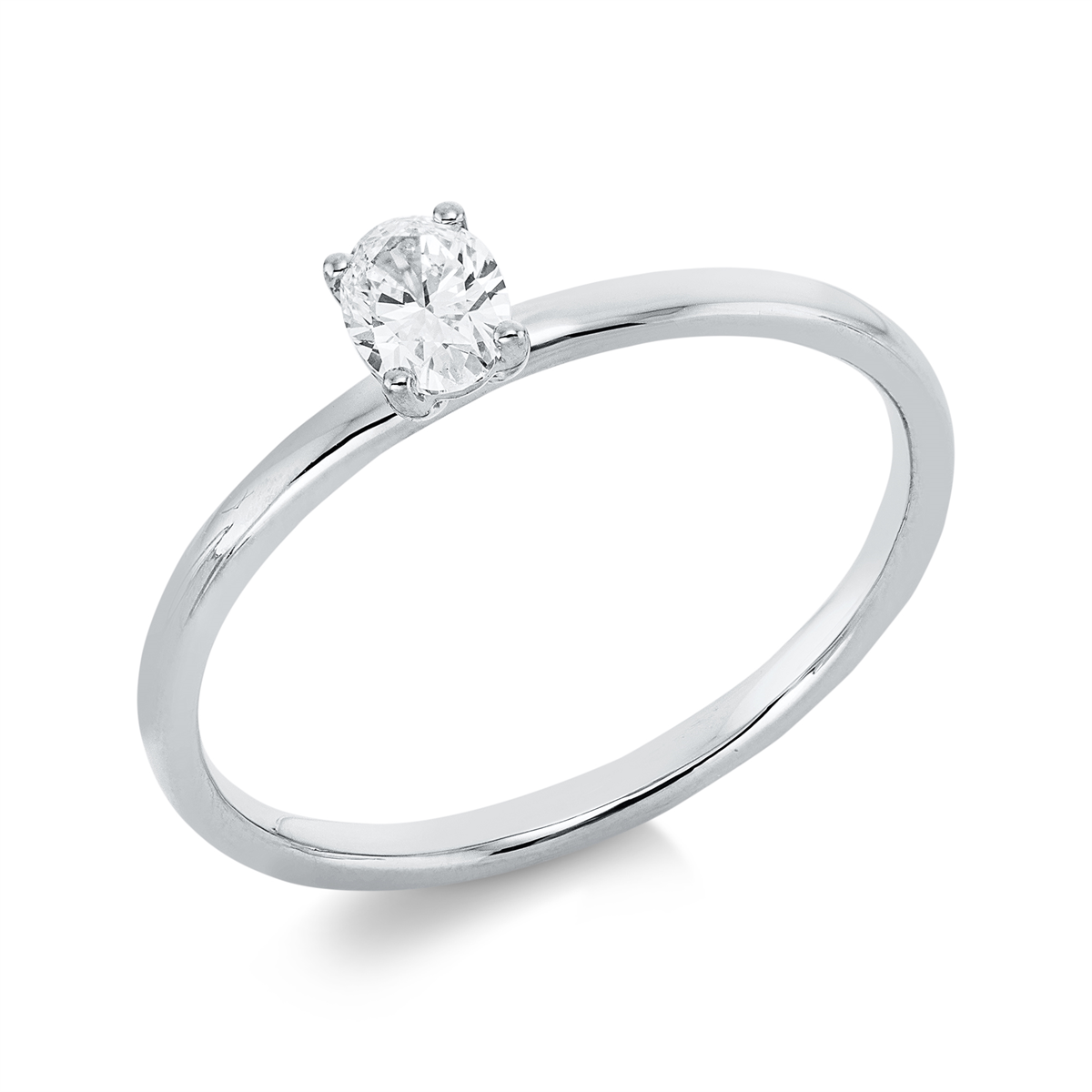 Solitaire Ring 4er-Krappe 18kt Weißgold mit 0,25ct Diamanten