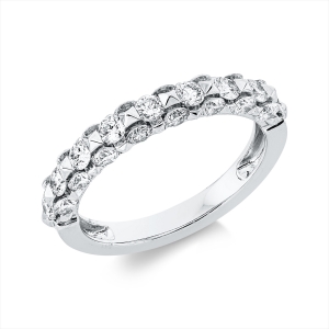 Memoire halb Ring  18kt Weißgold mit 1,18ct Diamanten