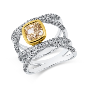 Ring Zarge 18 kt WG+GG, GIA 7212644389