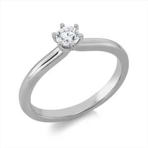 Solitaire Ring 6er-Krappe 14kt Gelbgold mit 0,25ct Diamanten