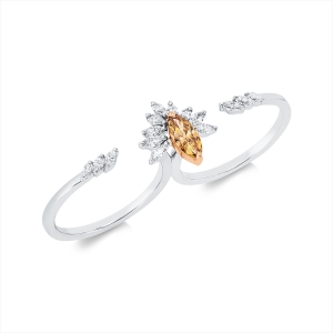 Ring 2er-Krappe 18 kt WG+RG, GIA 1226304066