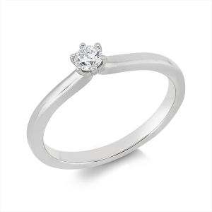 Solitaire Ring 6er-Krappe 14kt Gelbgold mit 0,15ct Diamanten