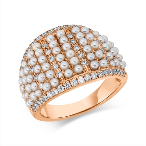 Ring  18kt Rotgold mit 0,58ct Diamanten