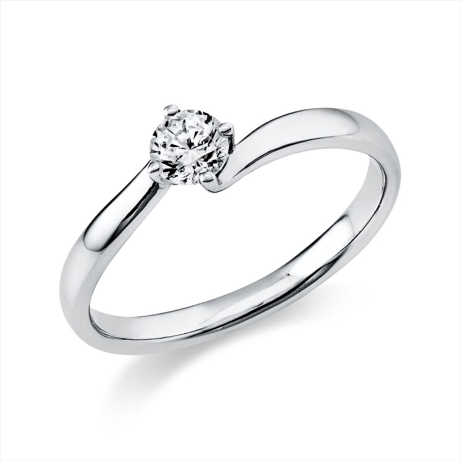 Solitaire Ring 4er-Krappe 18kt Gelbgold mit 0,25ct Diamanten