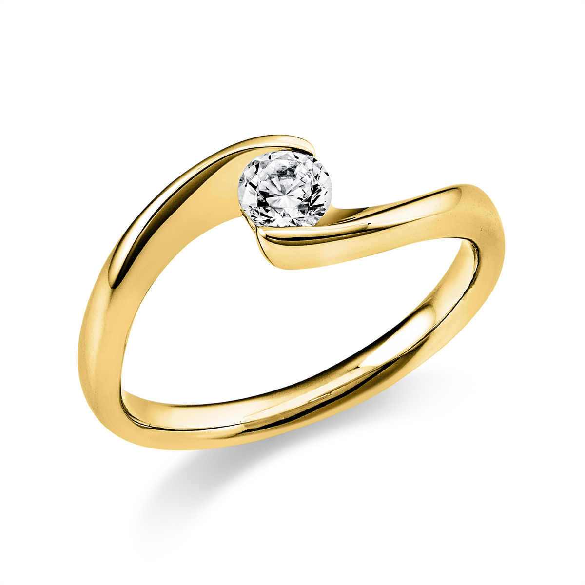 Solitaire Ring  18kt Gelbgold mit 0,25ct Diamanten