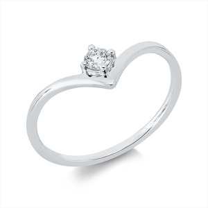 Solitaire Ring 4er-Krappe 18kt Gelbgold mit 0,11ct Diamanten