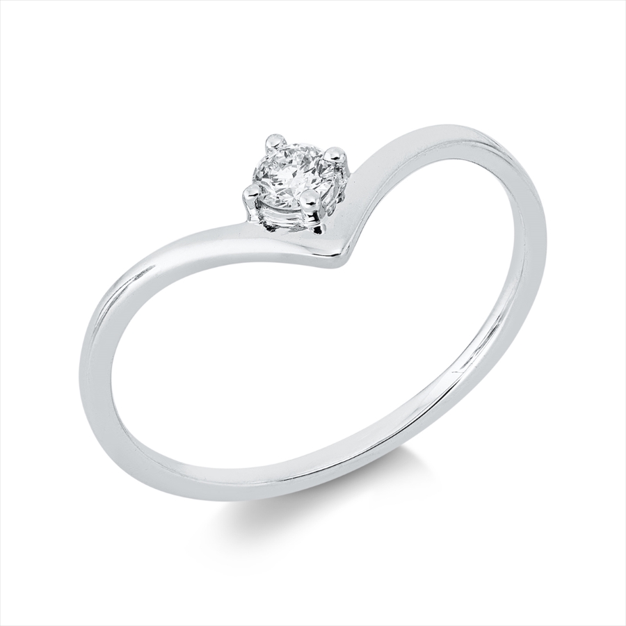 Solitaire Ring 4er-Krappe 18kt Gelbgold mit 0,11ct Diamanten