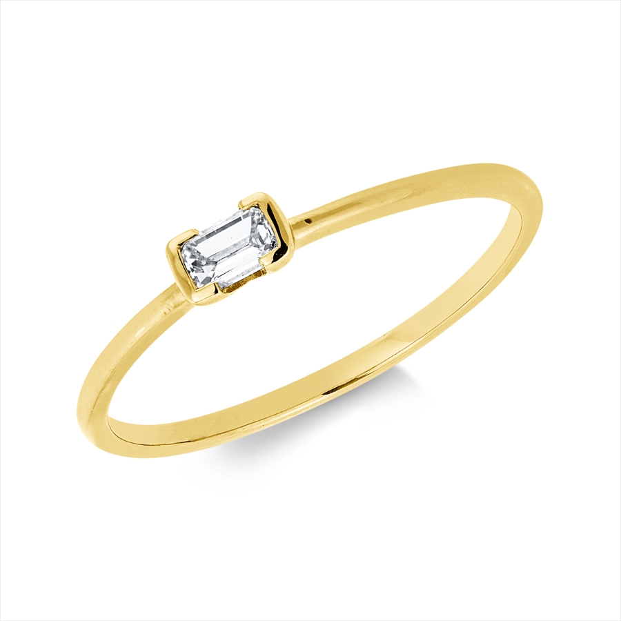 Solitaire Ring  18kt Gelbgold mit 0,16ct Diamanten
