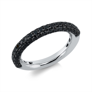 Ring 18 kt WG, Fassung teils schwarz rhodinie