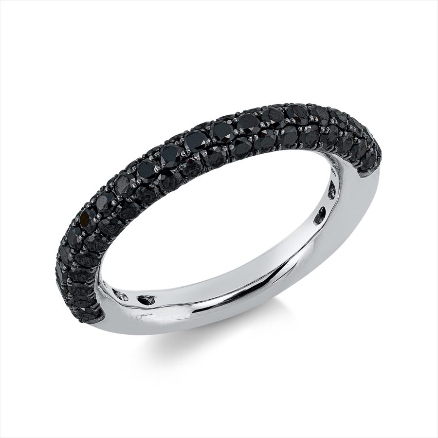 Ring 18 kt WG, Fassung teils schwarz rhodinie