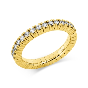 Ring 4er-Krappe 18 kt GG, Flex-Band, variabel