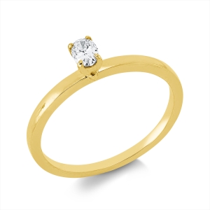 Solitaire Ring 4er-Krappe 18kt Gelbgold mit 0,14ct Diamanten