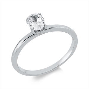 Solitaire Ring 4er-Krappe 18kt Weißgold mit 0,51ct Diamanten