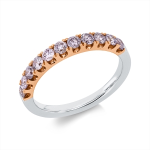 Memoire halb Ring  18kt Weißgold / Rotgold mit 0,64ct Diamanten
