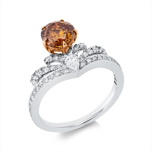 Ring 5er-Krappe 18 kt WG+RG, GIA 2125692270