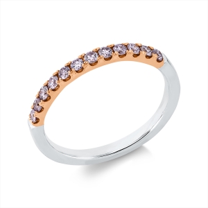 Memoire halb Ring  18kt Weißgold / Rotgold mit 0,33ct Diamanten