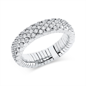 Ring 18 kt WG, Flex-Band, variabel, rhodinier