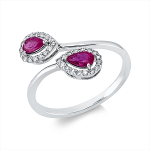 Ring 3er-Krappe 18 kt WG Tropfen