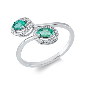 Ring 4er-Krappe 18 kt WG