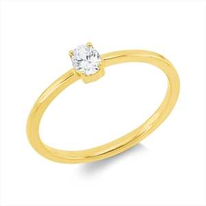 Solitaire Ring 4er-Krappe 18kt Gelbgold mit 0,20ct Diamanten