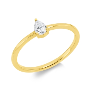 Solitaire Ring 3er-Krappe 18kt Gelbgold mit 0,20ct Diamanten