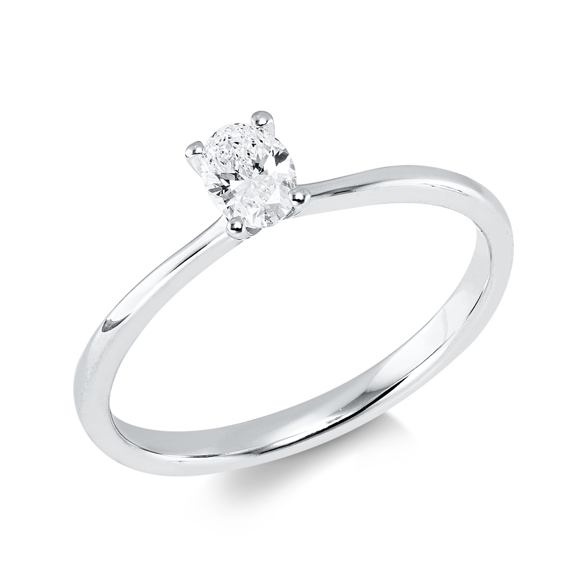 Solitaire Ring 4er-Krappe 18kt Weißgold mit 0,25ct Diamanten