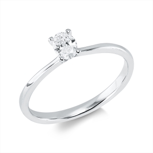 Solitaire Ring 4er-Krappe 18kt Weißgold mit 0,25ct Diamanten