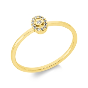 Ring 18 kt GG, Fassung rhodiniert