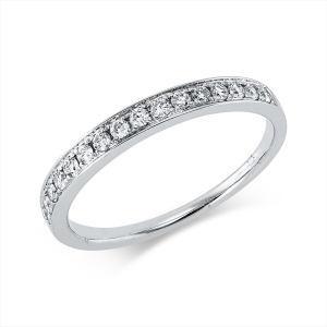Memoire halb Ring  14kt Weißgold mit 0,23ct Diamanten