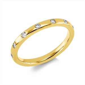 Infinity Memoire Ring Zarge 14kt Gelbgold mit 0,19ct Diamanten