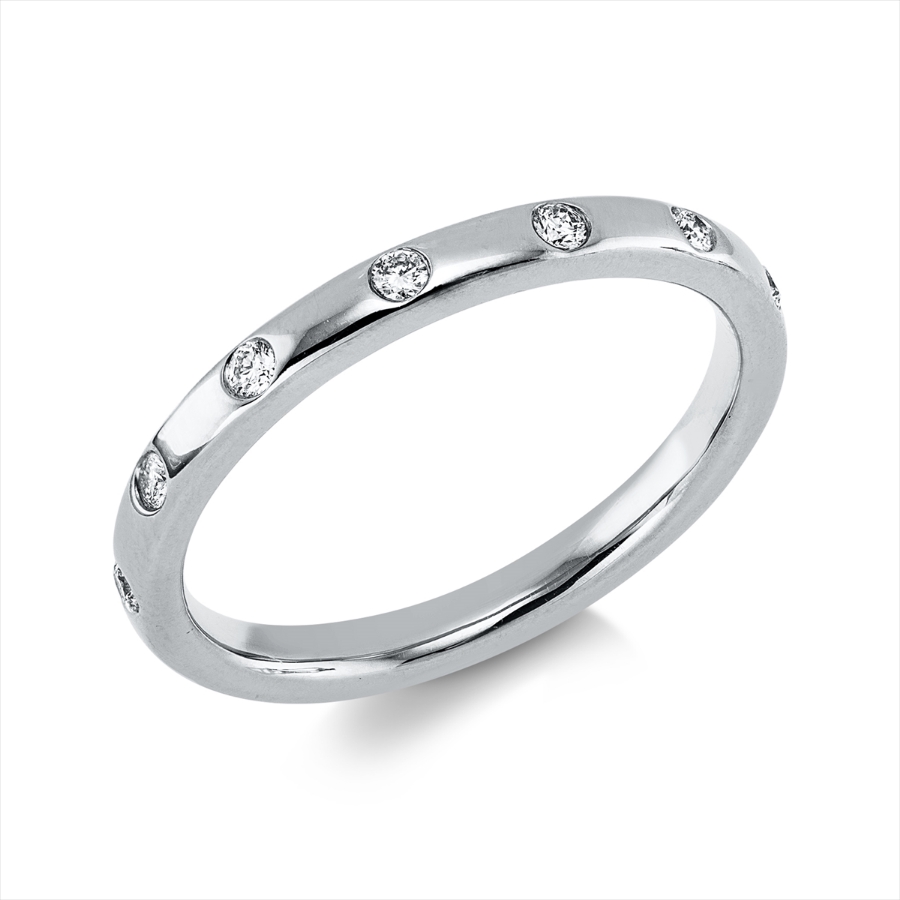 Infinity Memoire Ring Zarge 14kt Gelbgold mit 0,19ct Diamanten