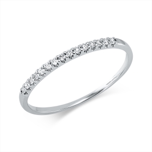 Memoire halb Ring  18kt Weißgold mit 0,09ct Diamanten