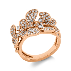 Pavé Ring  18kt Rotgold mit 0,91ct Diamanten