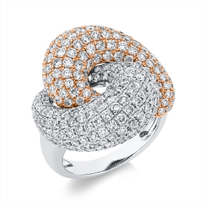 Pavé Ring  18kt Weißgold / Rotgold mit 4,31ct Diamanten