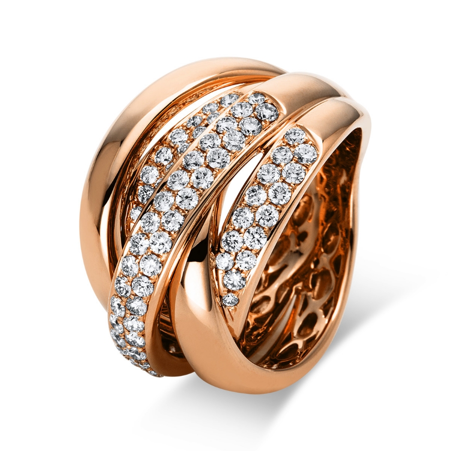 Pavé Ring  18kt Rotgold mit 1,56ct Diamanten