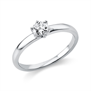 Solitaire Ring 6er-Krappe 14kt Gelbgold GIA1469485596 mit 0,30ct Diamanten