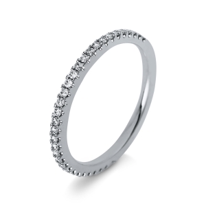 Memoire halb Ring  18kt Weißgold mit 0,24ct Diamanten