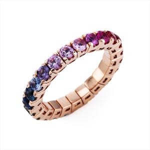 Ring 4er-Krappe 18 kt RG, Flex-Band, variabel