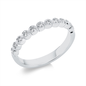 Memoire halb Ring Zarge 18kt Weißgold mit 0,32ct Diamanten