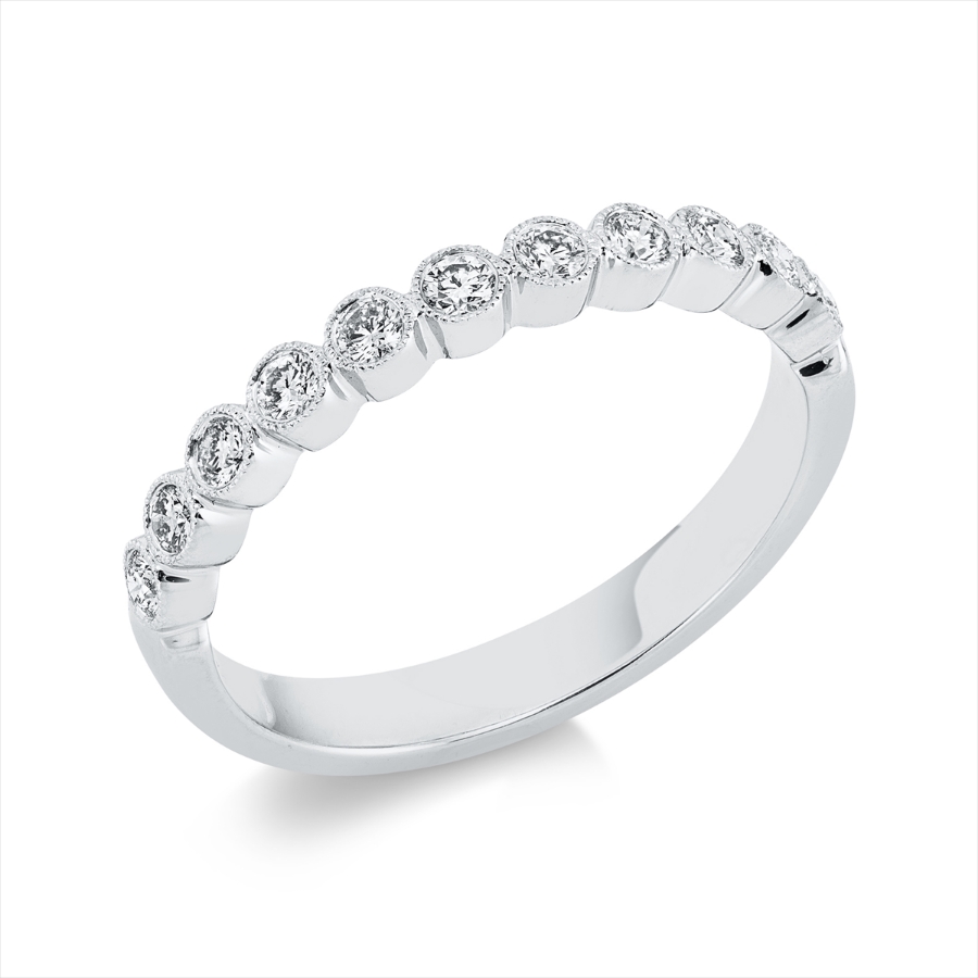 Memoire halb Ring Zarge 18kt Weißgold mit 0,32ct Diamanten