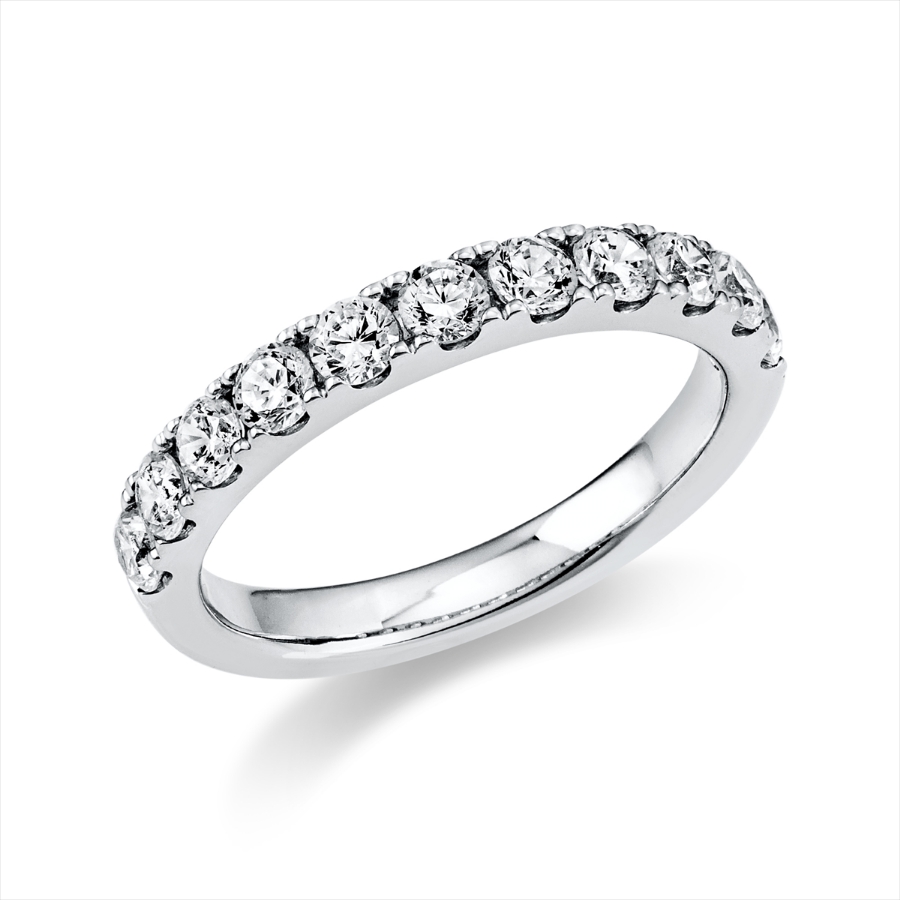 Memoire halb Ring  18kt Weißgold mit 0,89ct Diamanten