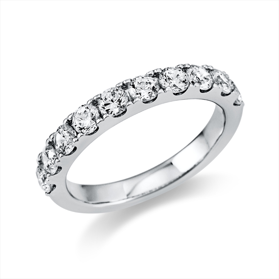 Memoire halb Ring  14kt Weißgold mit 1,07ct Diamanten
