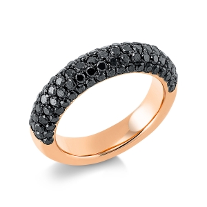 Pavé Ring  18kt Rotgold Fassung schwarz rhodiniert mit 1,81ct Diamanten